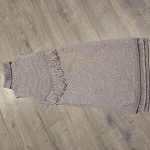 Anthropologie Nomad Morgan Carper Alpina wool fringe sweater tunic midi …